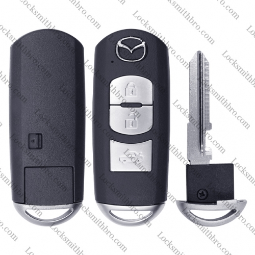 LockSmithbro 3 Button With Logo Mazda Smart Key Shell