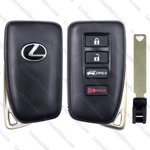 4 Button Remote Car Key Shell Case TOY12 Uncut Blade for Lexus ES350 IS/ES/GS/NX/RX/GX GS300 GS350 IS250 ES250 NX200 NX300H