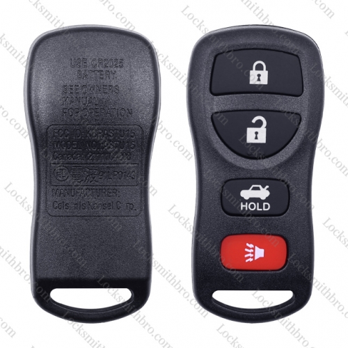 Locksmithbro 4 buttons T-Nissan Pathfinder Titan Versa Maxima Frontier Xterra Murano INFINITI Remote Car Key Shell Case