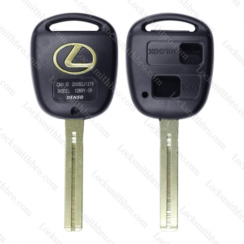 LockSmithbro 2 Button Toy40 Blade Lexus With Logo Remote Key Shell Case