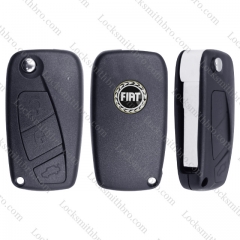 LockSmithbro 3 Button With Logo Bettary On The Side Fiat Flip Remote Key Shell Case