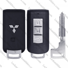 3 Button with SUV Mechanical Blade ForMitsubishi Smart Key Shell With Logo