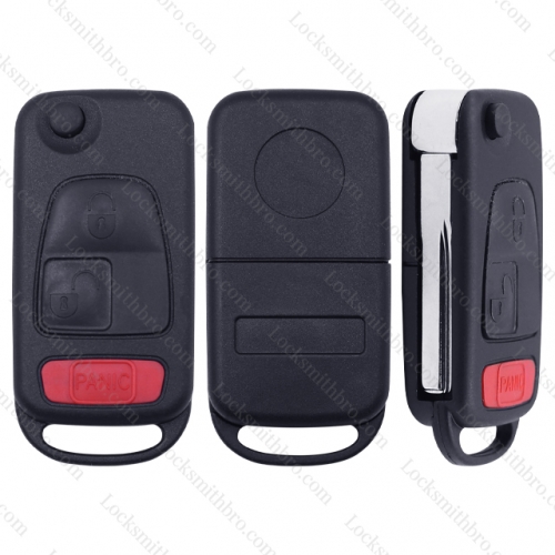 LockSmithbro 2+1 Button Mercedes Benz Remote Key Shell With Logo