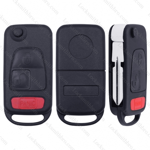 LockSmithbro 2+1 Button Mercedes Benz Remote Key Shell With Logo