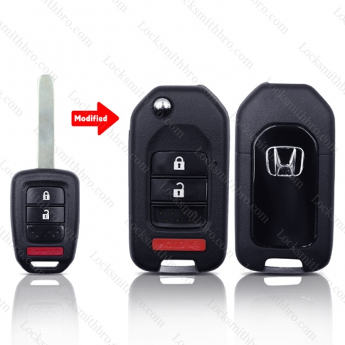 2+1 Buttons Flip Modified Remote Car Key Shell For Honda with logo