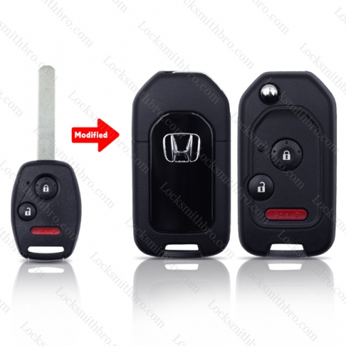 2+1 Buttons Flip Modified Remote Car Key Shell For Honda With button