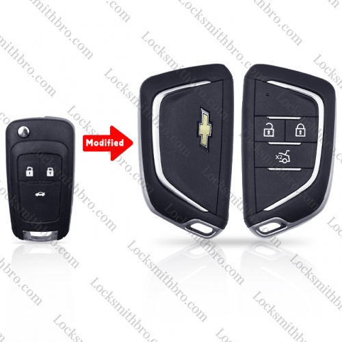 3 button Chevrolet Modified Flip Key Shell with logo