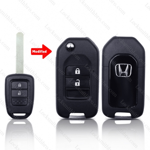 2 Buttons Flip Modified Remote Car Key Shell For Honda with logo