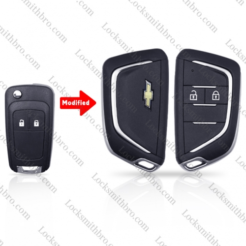 2 button Chevrolet Modified Flip Key Shell with logo