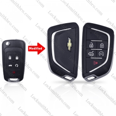 5 button Chevrolet Modified Flip Key Shell with logo
