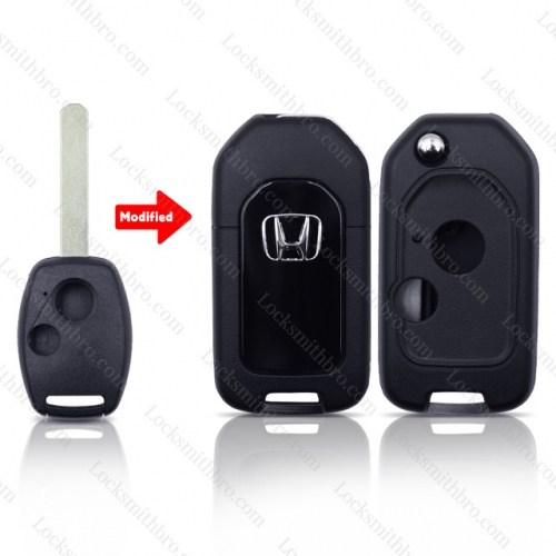 2 Buttons Flip Modified Remote Car Key Shell For Honda Without button