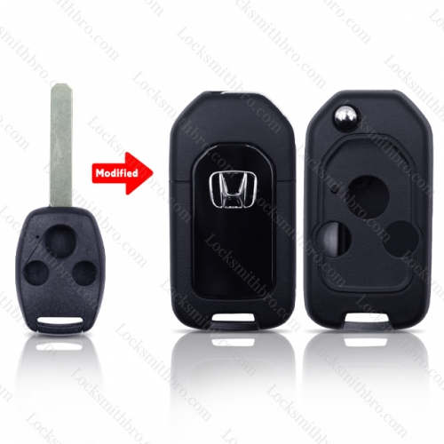 3 Buttons Flip Modified Remote Car Key Shell For Honda With button without button
