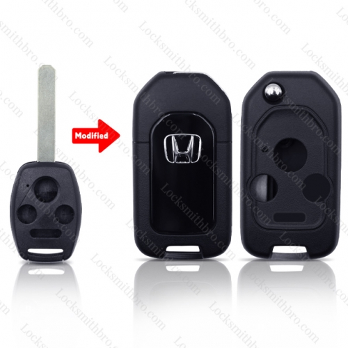 3+1 Buttons Flip Modified Remote Car Key Shell For Honda Without button