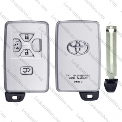 LockSmithbro 4 Button With Logo And Blade Toyot Smart Remote Key Shell Case