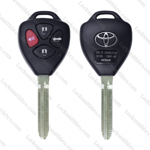 LockSmithbro 3+1 Button TOY43 Blade With Logo Toyot Corolla Remote Key Shell