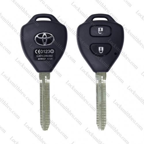 LockSmithbro 2 Button TOY47 Blade With Logo Toyot Corolla Remote Key Shell