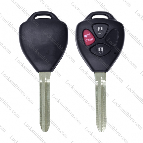 LockSmithbro 2+1 Button TOY43 Blade No Logo Toyot Corolla Remote Key Shell