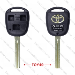 LockSmithbro 3 Button Toy40 Long Balde With Logo Toyot Remote Key Shell Case