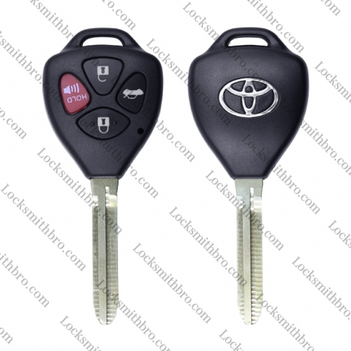 LockSmithbro 3+1 Button TOY43 Blade With Logo Toyot Corolla Remote Key Shell