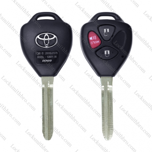 LockSmithbro 2+1 Button TOY43 Blade With Logo Toyot Corolla Remote Key Shell