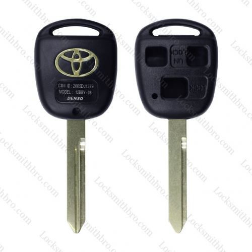 LockSmithbro 3 Button TOY47 With Logo Toyot Remote Key Shell Case