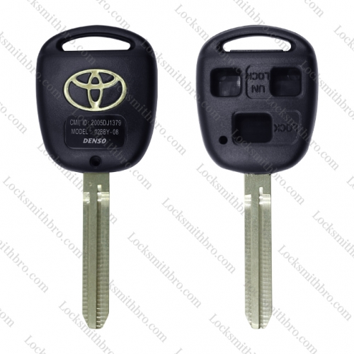 LockSmithbro 3 Button TOY43 Blade With Logo Toyot Remote Key Shell