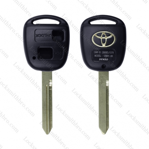 LockSmithbro 2 Button TOY47 With Logo Toyot Remote Key Shell Case