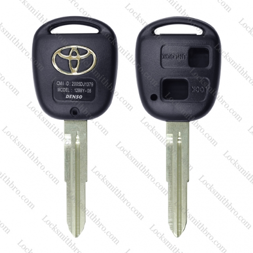 LockSmithbro 2 Button Right Blade With Logo Toyot Remote Key Shell Case