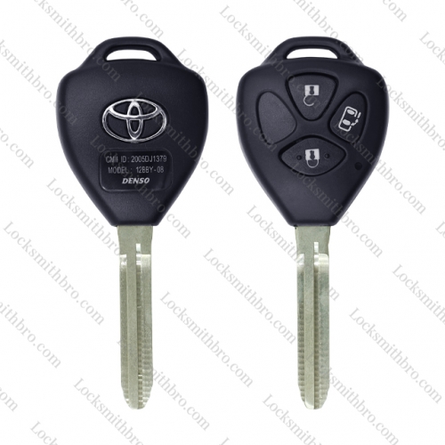 LockSmithbro 3 Button TOY43 Blade With Logo Toyot Corolla Remote Key Shell