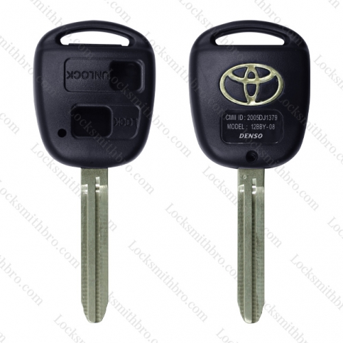 LockSmithbro 2 Button TOY43 With Logo Toyot Remote Key Shell Case