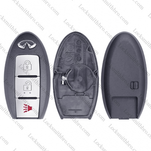 LockSmithbro No Balde 3 Button With Logo Infiniti Smart Key Shell With Trunk Button After 2009