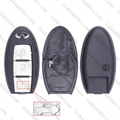 LockSmithbro No Blade 3 Button With Logo Infiniti Smart Key Shell With Trunk Button After 2009
