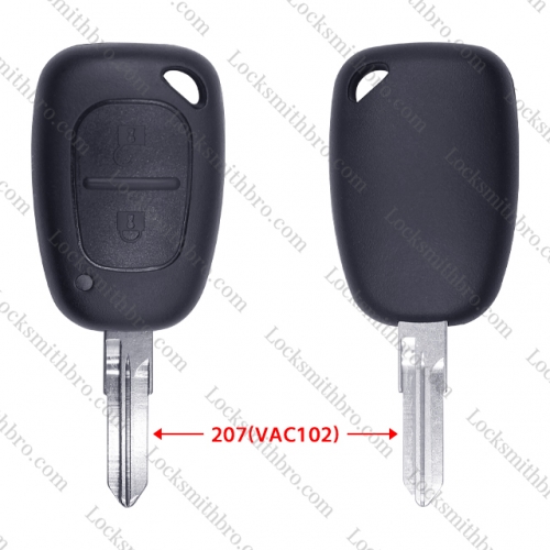 LockSmithbro 2 Button 207(VAC102) Blade Renaul Remote Key Shell