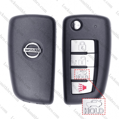 LockSmithbro 4 Button With Blade Nissa With Logo Remote Smart Key Shell Case