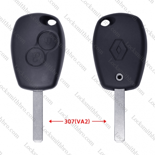 LockSmithbro With Logo 2 Button 307(VA2) Renaul Remote Key Shell