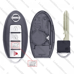 LockSmithbro 4 Button With Blade Nissa With Logo Remote Smart Key Shell Case Before 2009