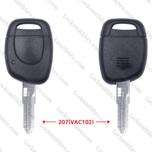 LockSmithbro 1 Button 207(VAC102) Blade No Logo Renaul Remote Key No Battery Blace