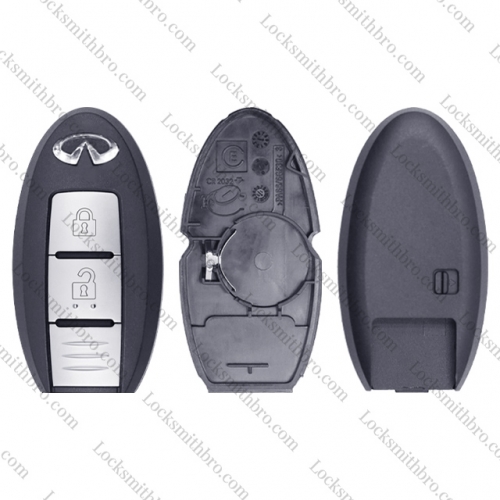 LockSmithbro No Blade 3 Button With Logo Infiniti Smart Key Shell With Trunk Button After 2009
