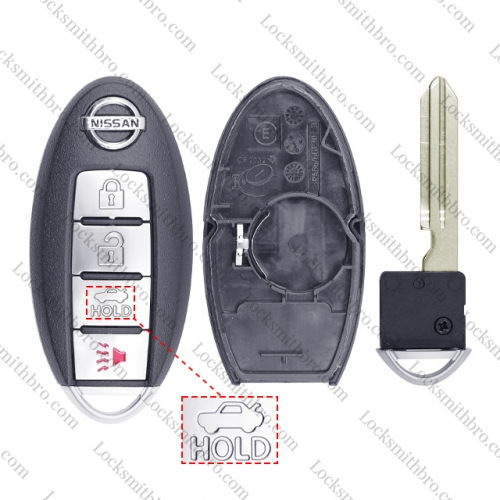 LockSmithbro 4 Button With Blade Nissa With Logo Remote Smart Key Shell Case After 2009