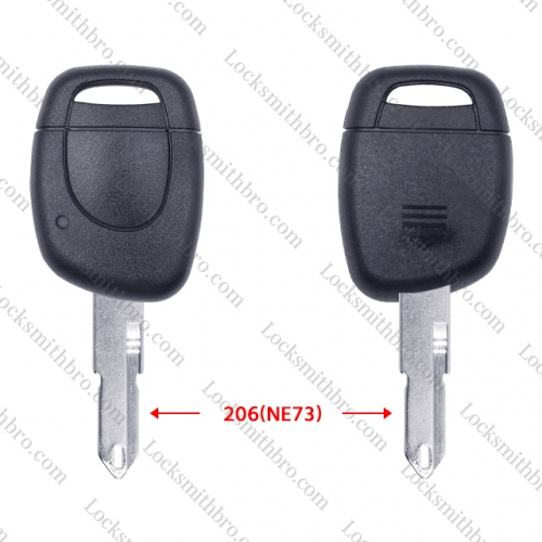 LockSmithbro 1 Button 206(NE73) Blade No Logo Renaul Remote Key No Battery Blace