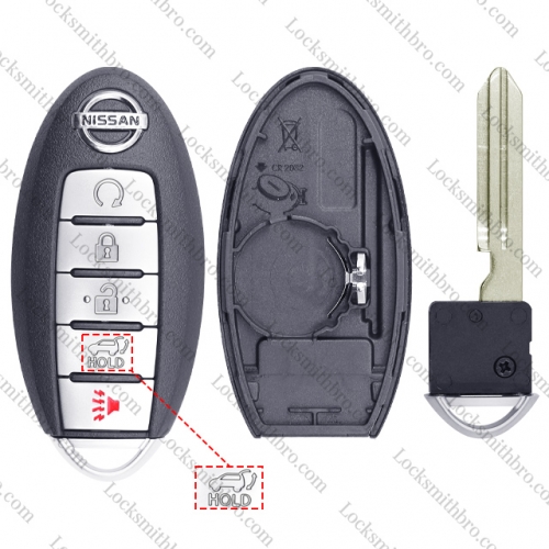 LockSmithbro 5 Button With Blade Nissa With Logo Remote Smart Key Shell Case