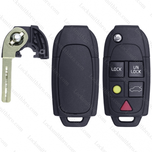 LockSmithbro 5 Button No Logo Volvo Flip Remote Key Shell