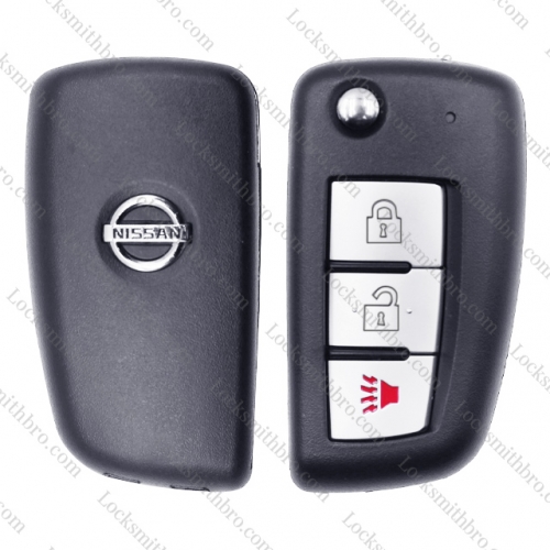 LockSmithbro 3 Button With Blade Nissa With Logo Remote Smart Key Shell Case