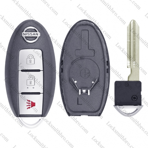 LockSmithbro 3 Button With Blade Nissa With Logo Remote Smart Key Shell Case Before 2009