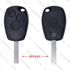 LockSmithbro With Logo 3 Button 307(VA2) Renaul Remote Key Shell