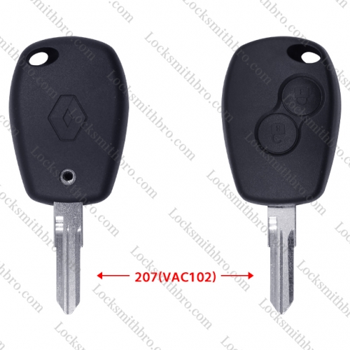 LockSmithbro With Logo 2 Button 207(VAC102) Renaul Remote Key Shell