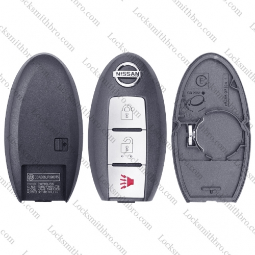 LockSmithbro 3 Button NO Blade Nissa With Logo Remote Smart Key Shell Case Before 2009