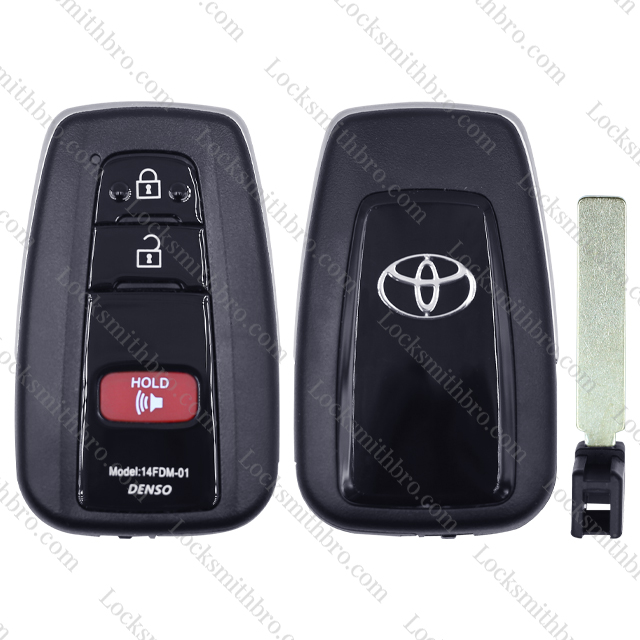 2018-2021 Smart Remote Car Key Shell Case With 3 Buttons Fob for T-oyota C-HR RAV4 Prius Prime Avalon Camry