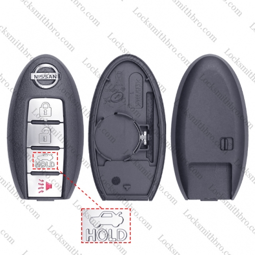 LockSmithbro 4 Button NO Blade Nissa With Logo Remote Smart Key Shell Case