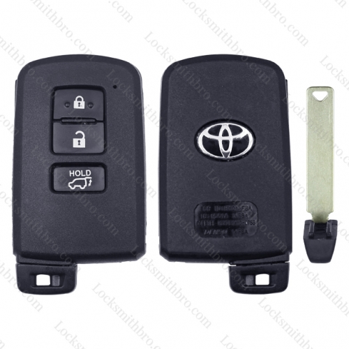 3 Button With Logo And Blade T-oyota Smart Remote Key Shell Case